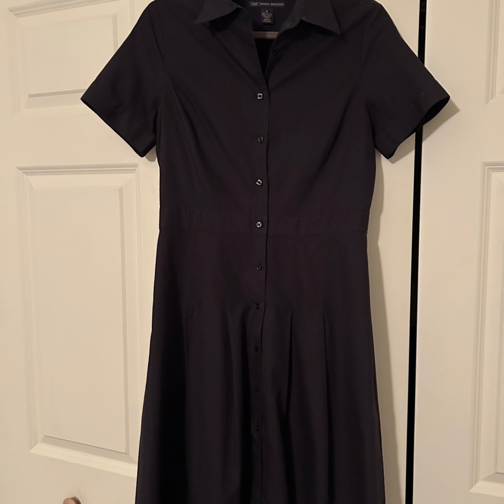 Brooks Brothers Black A-Line Midi Dress